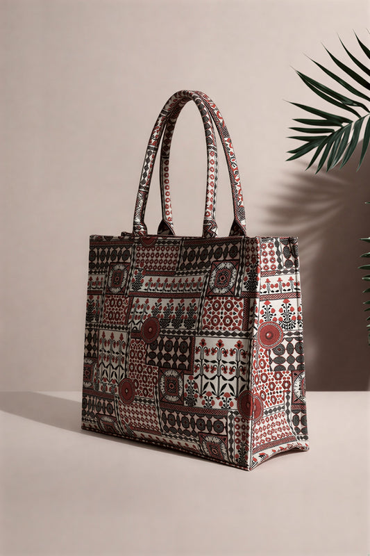 Canvas Tote Bags Ajrak print