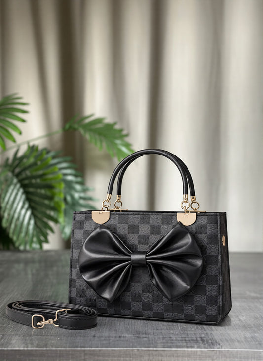 Checkered Handbag _ Black