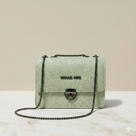 Floral Embossed Crossbody _ Mint green