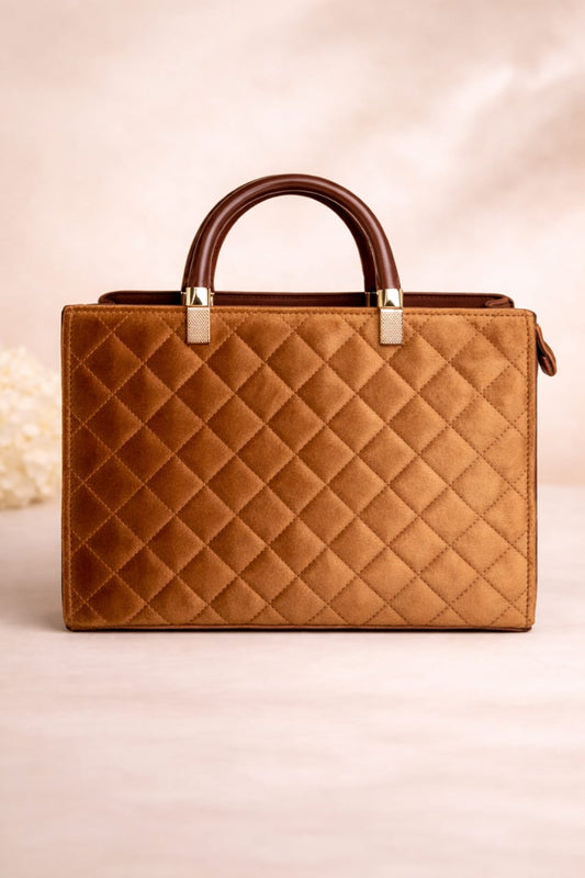Luxury Quilted Velvet Handbag for Women