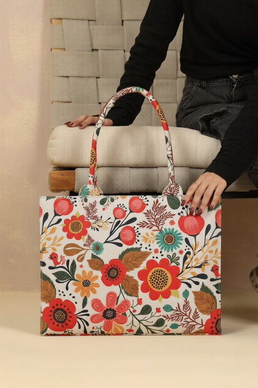Canvas Tote Bags Boho Bloom