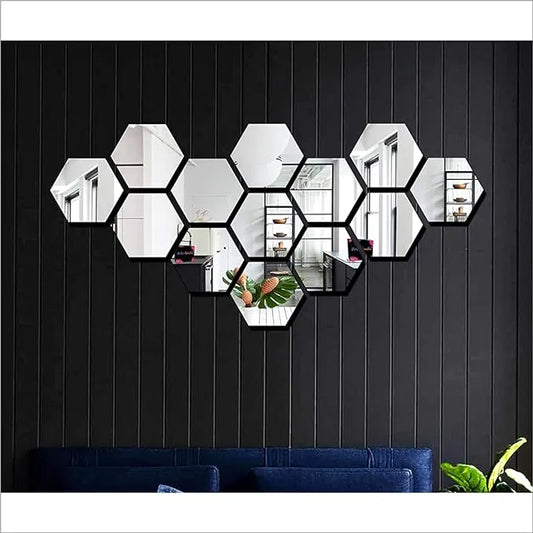 Imported Acrylic Hexagon wall decor Mirrors 3D wall mirrors 4x4 inches per hexagon (1 TO 60 PIECES)