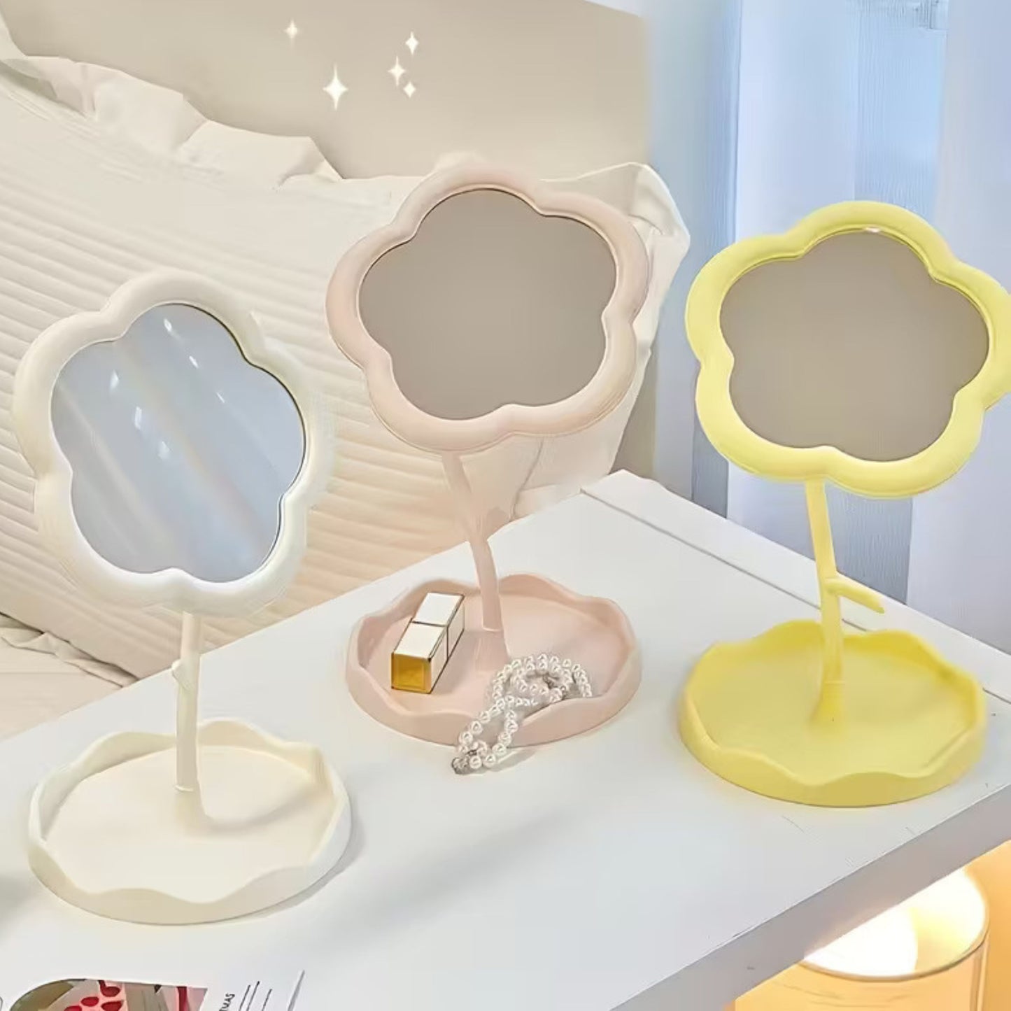 Mirror Desktop Flower Mirrors Creative