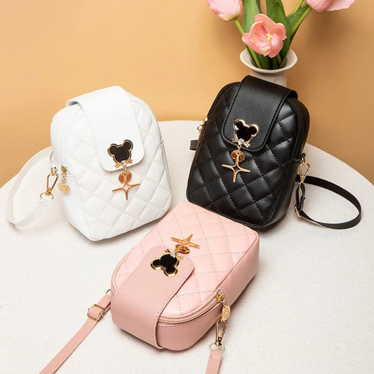 Women's Embroidered Thread PU Leather Crossbody Bag