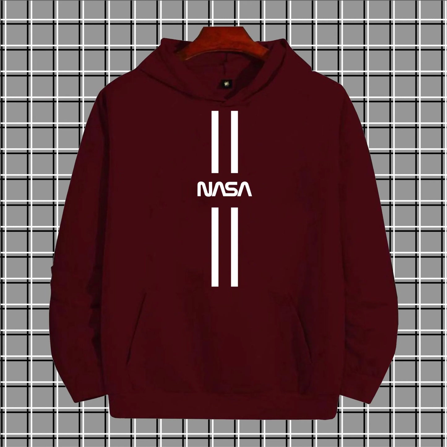 New arrival Nasa print kangroo hoodie for men