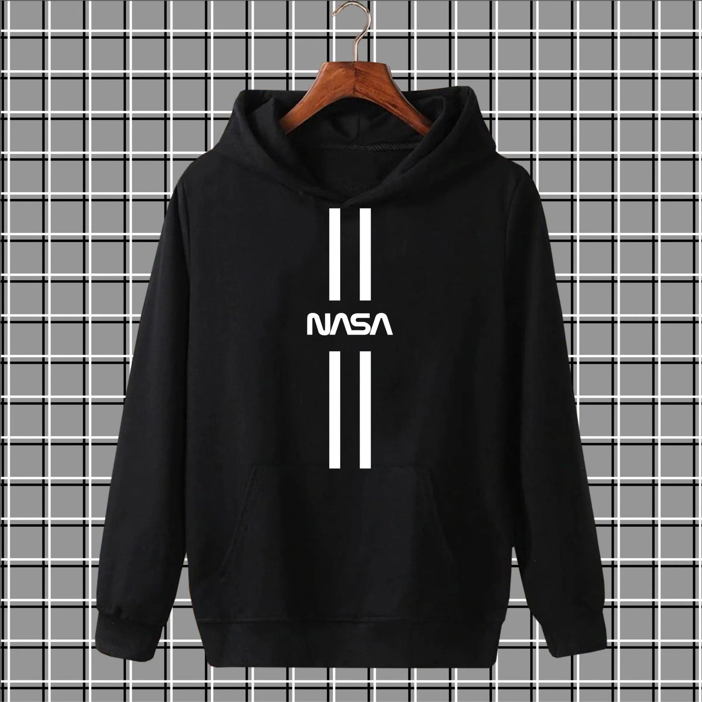 New arrival Nasa print kangroo hoodie for men