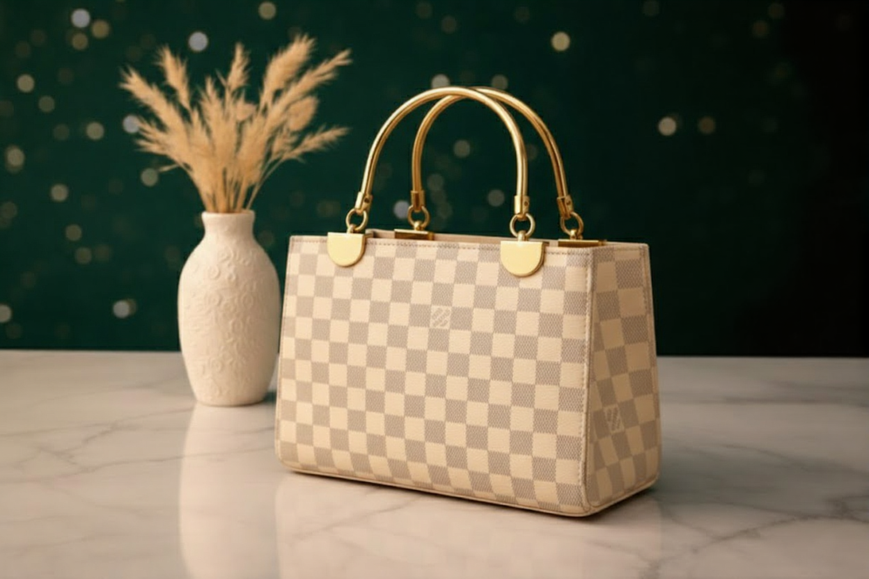 Checkered handbag _ Beige