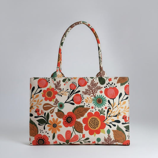 Canvas Tote Bags Boho Bloom