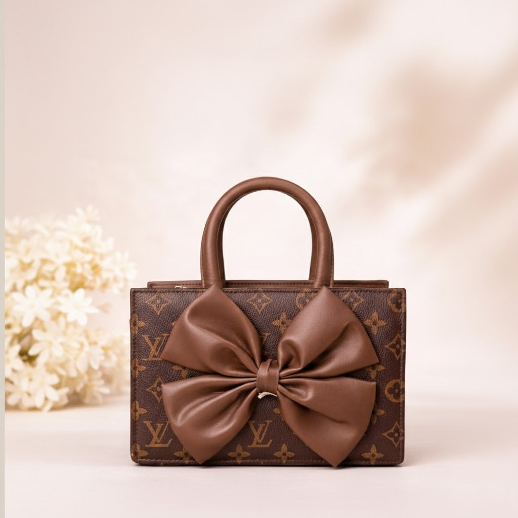 The Coffee Brown Bow, Knot Mini Tote