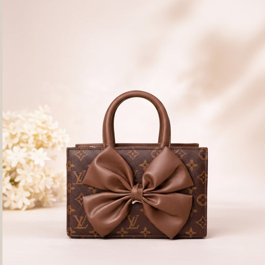 The Coffee Brown Bow, Knot Mini Tote