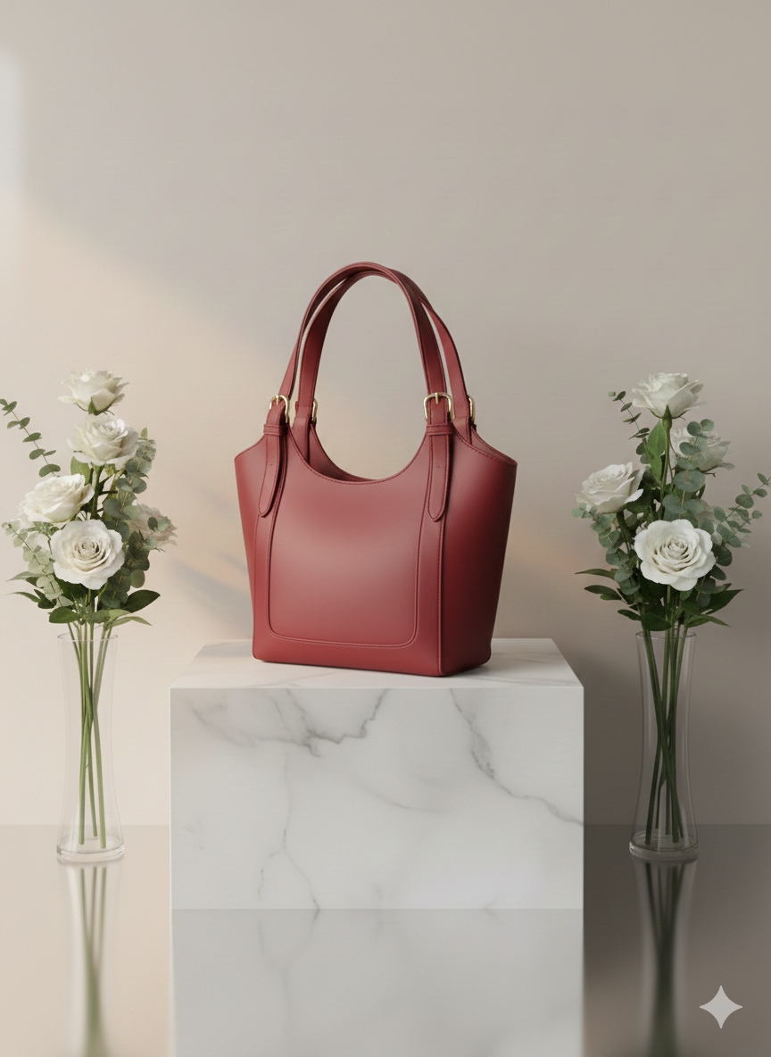 The Crimson Elite, Premium Structured Handbag