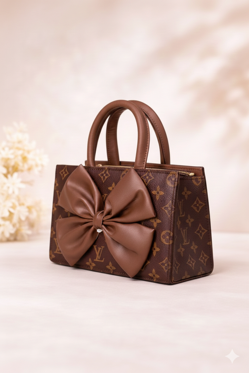 The Coffee Brown Bow, Knot Mini Tote