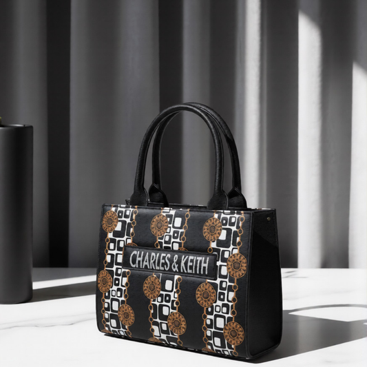 Geometric Print Canvas Tote