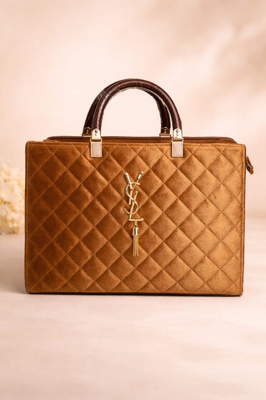 Luxury Quilted Velvet Handbag for Women