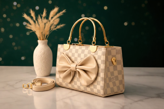 Checkered handbag _ Beige