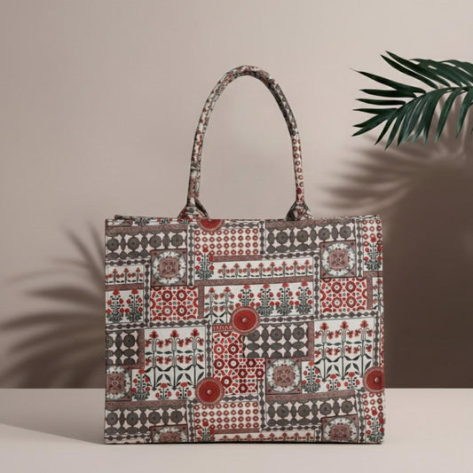 Canvas Tote Bags Ajrak print