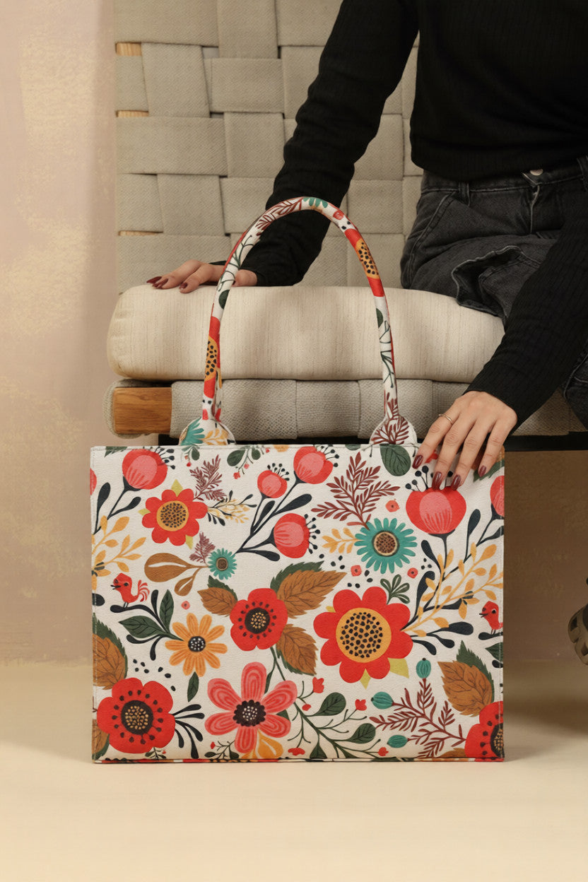 Canvas Tote Bags Boho Bloom