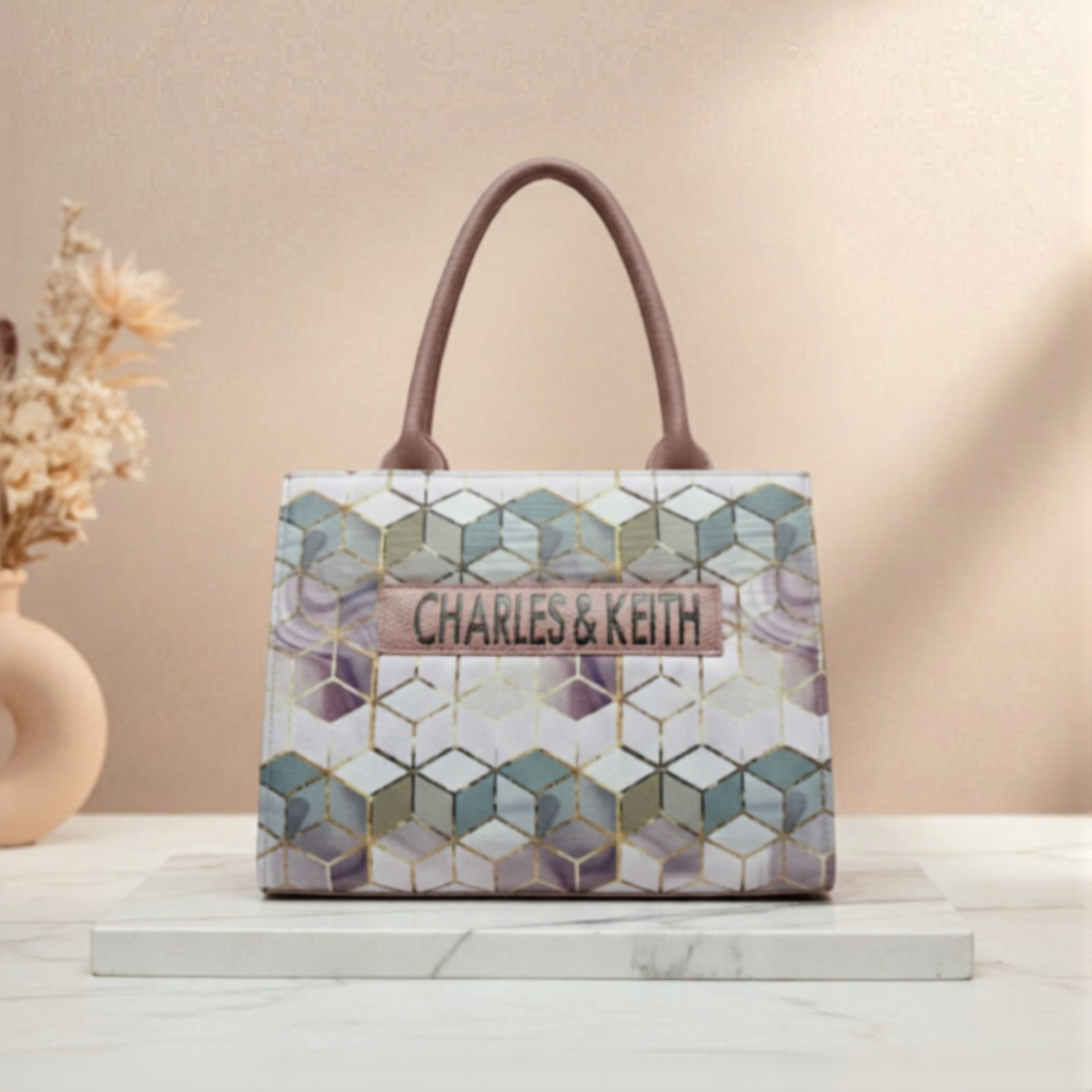 Chic Cubist Canvas Tote